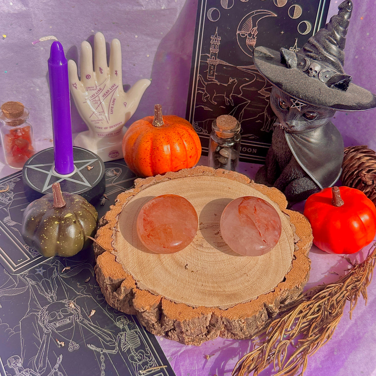 fire quartz palm stone ~ intuitively chosen