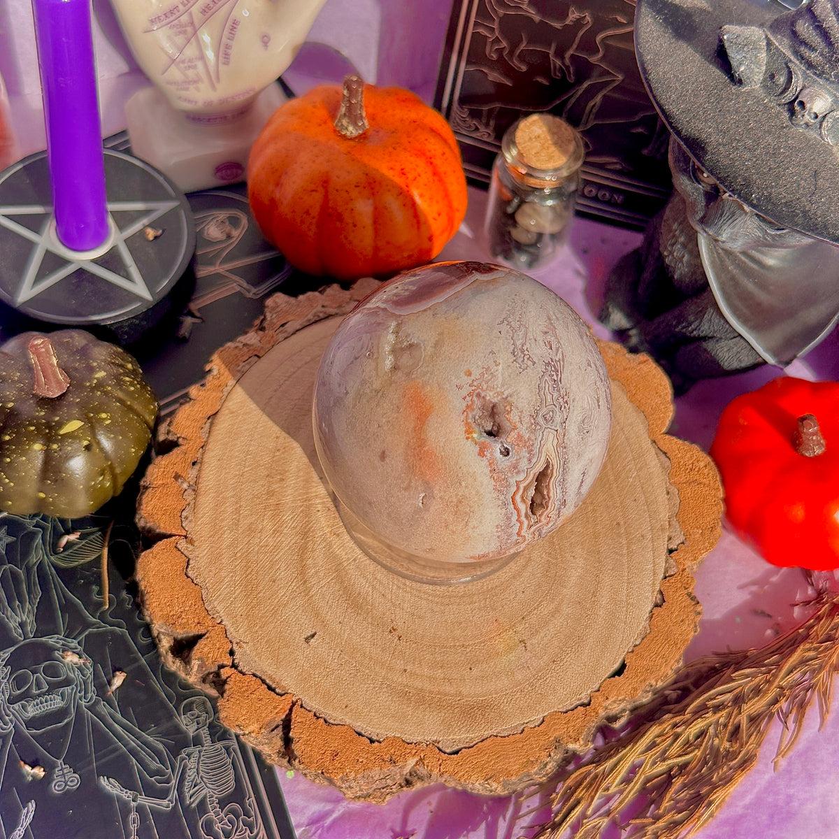 crazy lace agate sphere