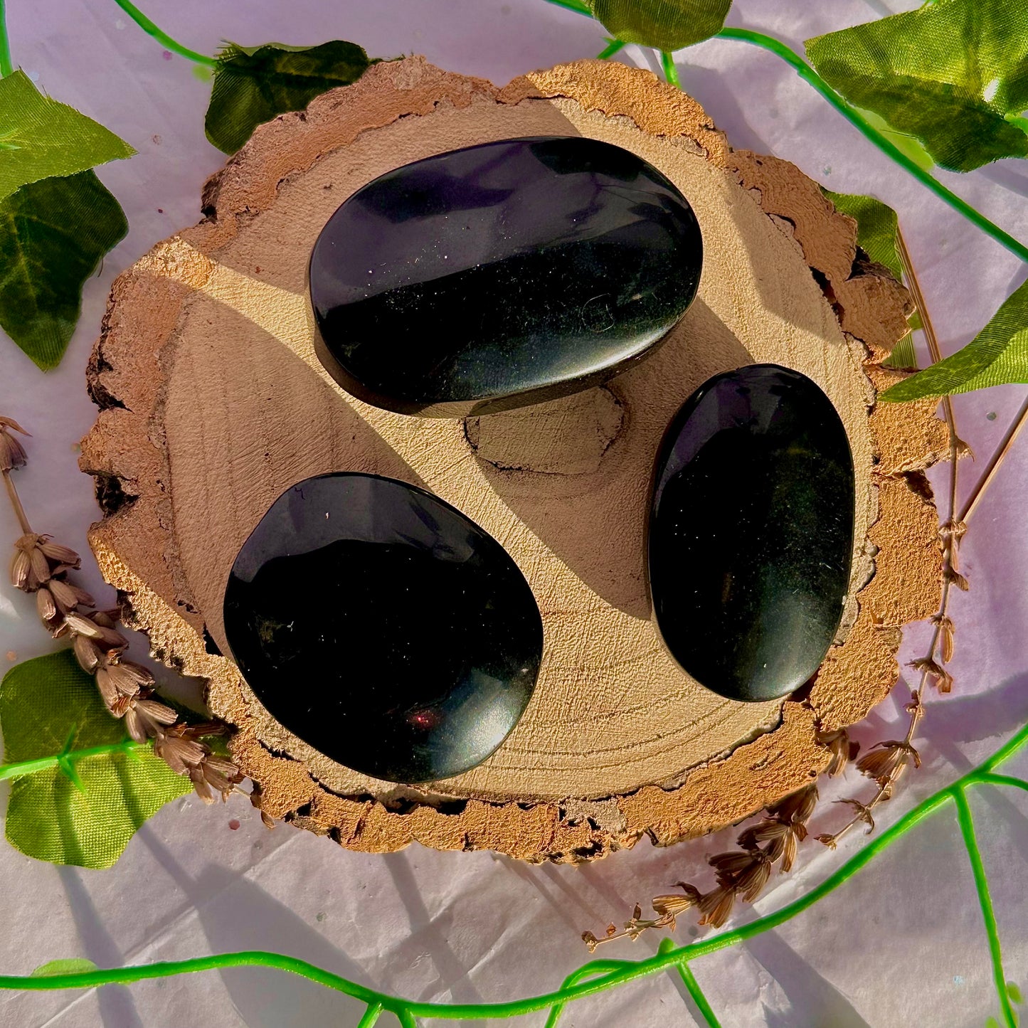 rainbow obsidian palm stone ~ intuitively chosen