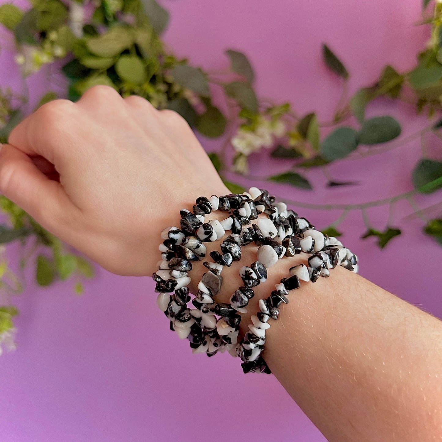 zebra jasper chip bracelets