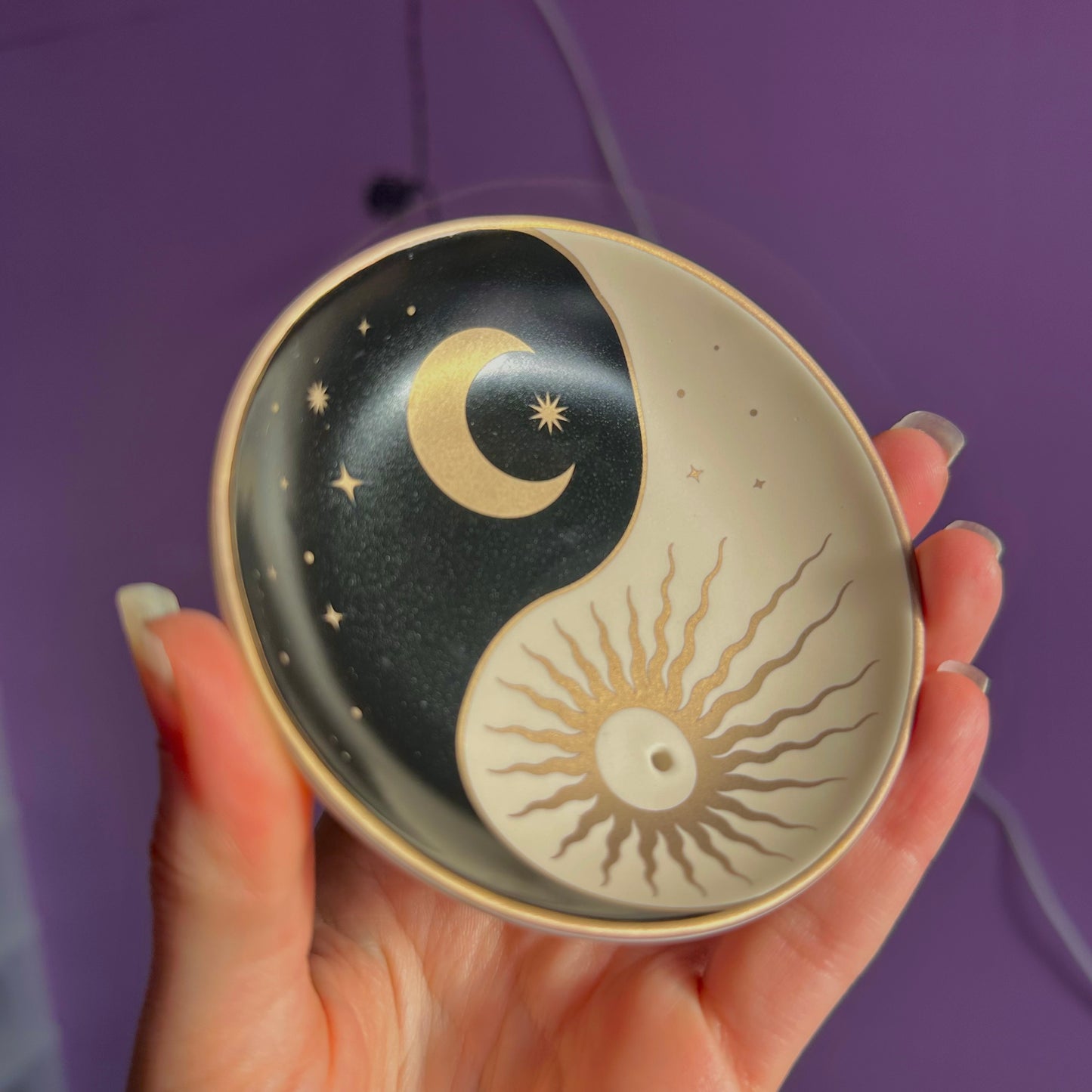 yin yang ceramic incense holder