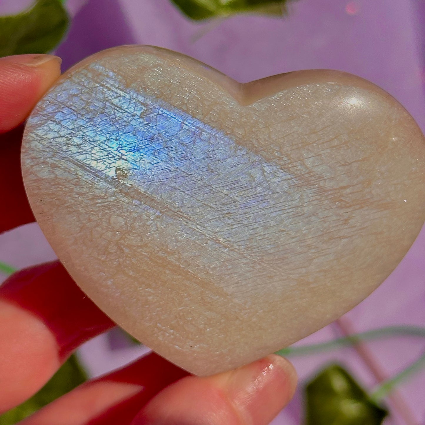 belomorite sunstone & moonstone heart carvings ~ intuitively chosen