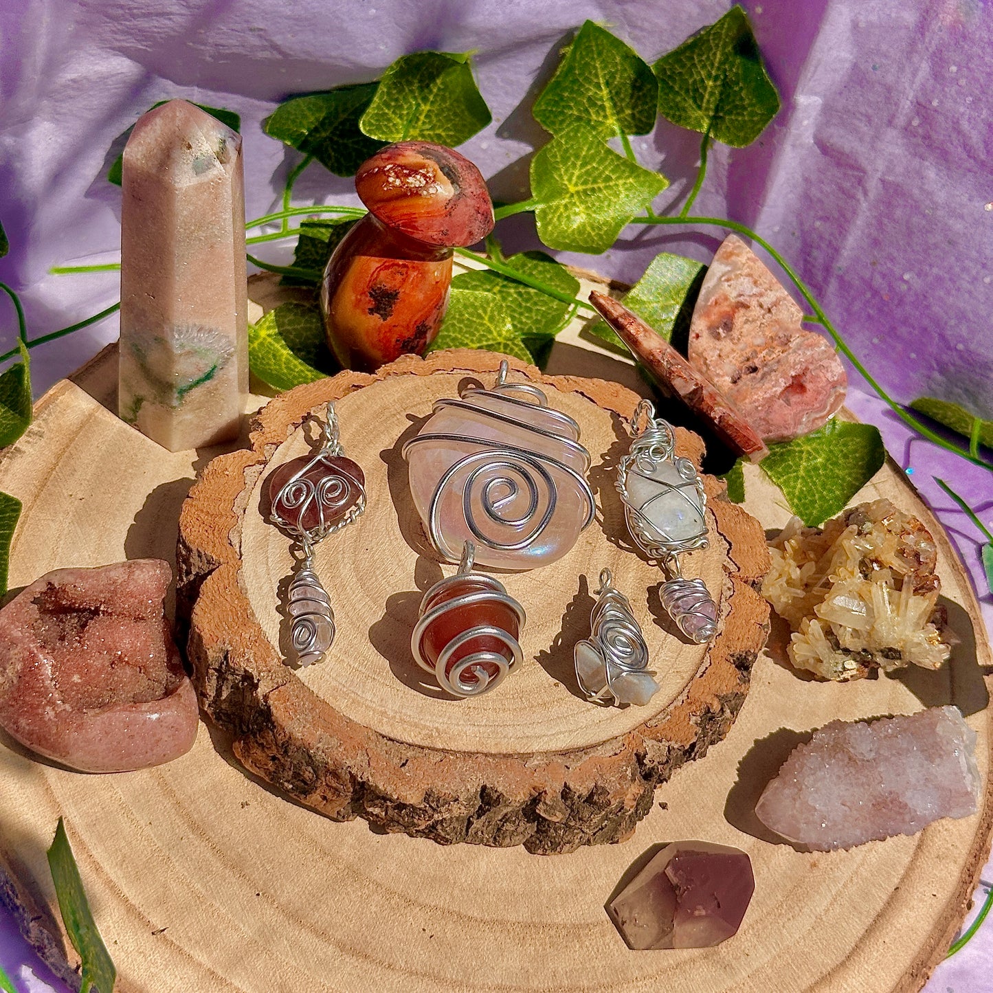 fairy spiral wire wrapped pendants ~ aluminium craft wire