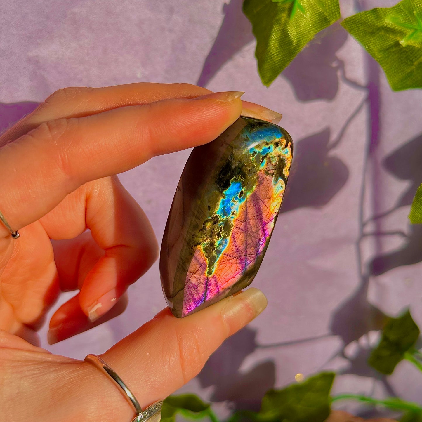 labradorite oil spill flash mini freeform ~ intuitively chosen