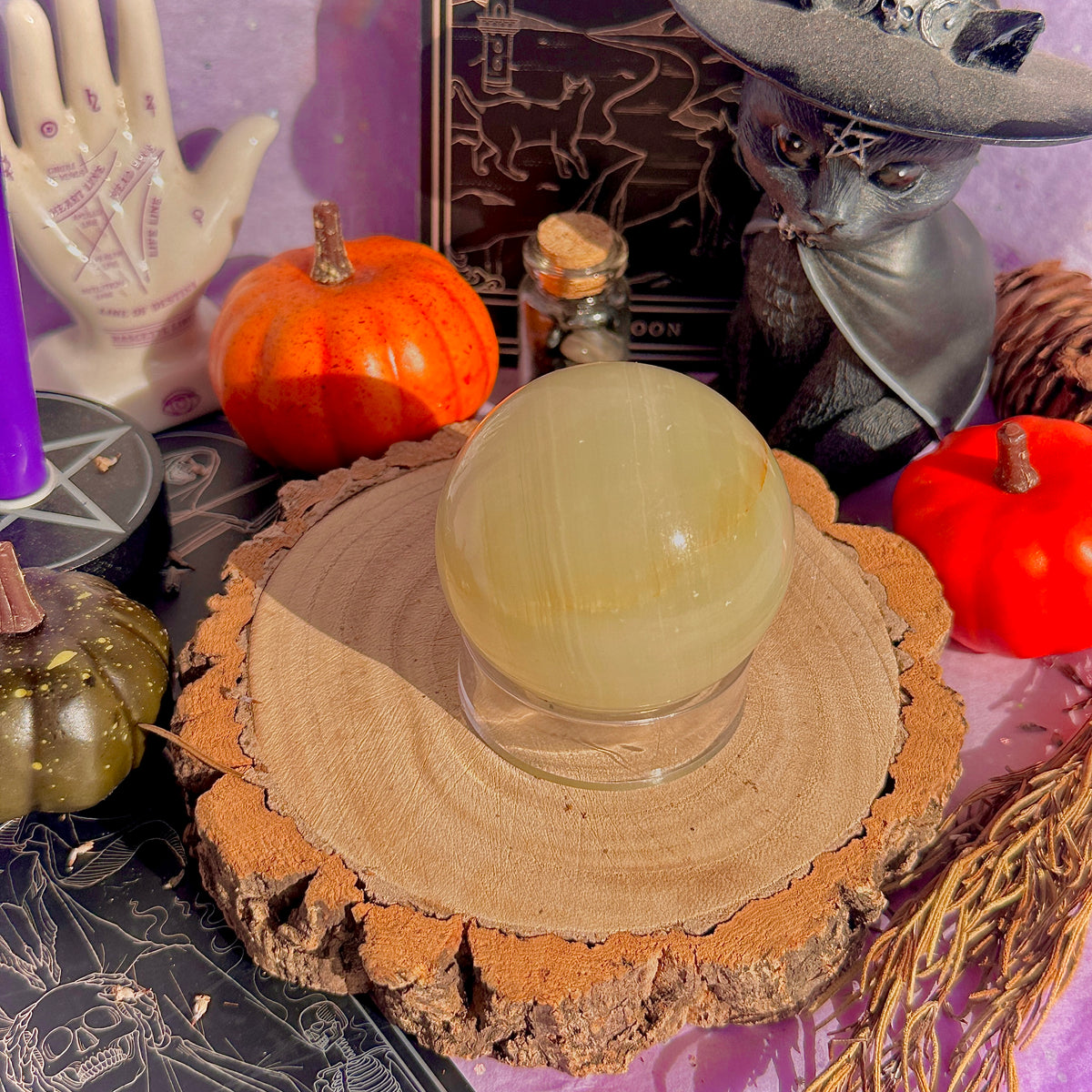 banded calcite sphere