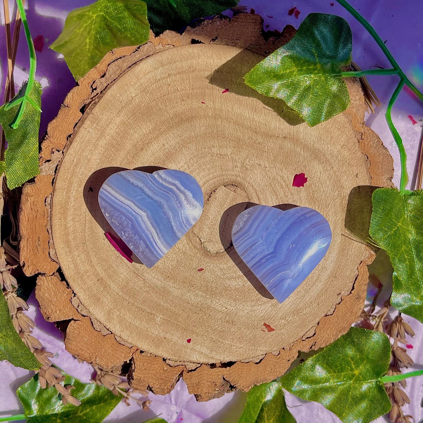 blue lace agate hearts ~ intuitively chosen