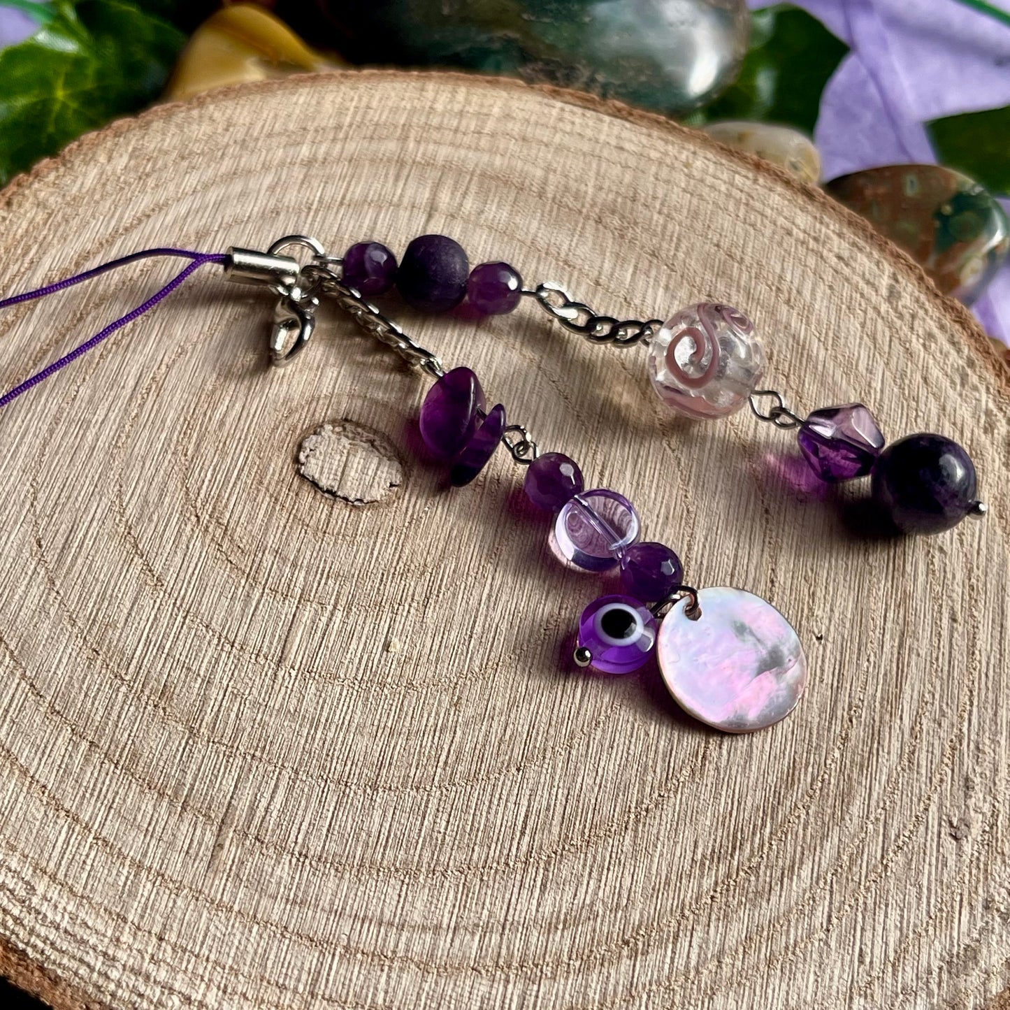 purple phone charm