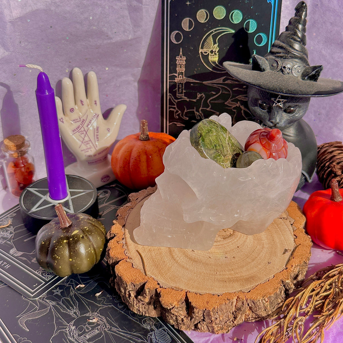 quartz skull bowl carving