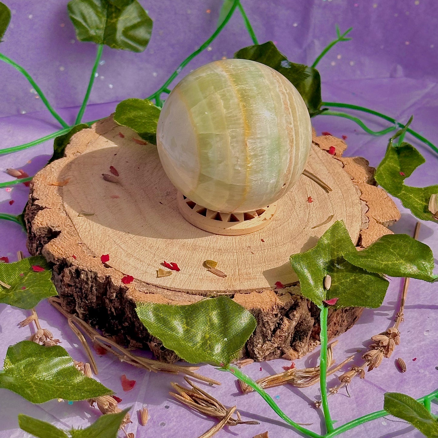 pistachio calcite sphere