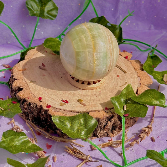 pistachio calcite sphere