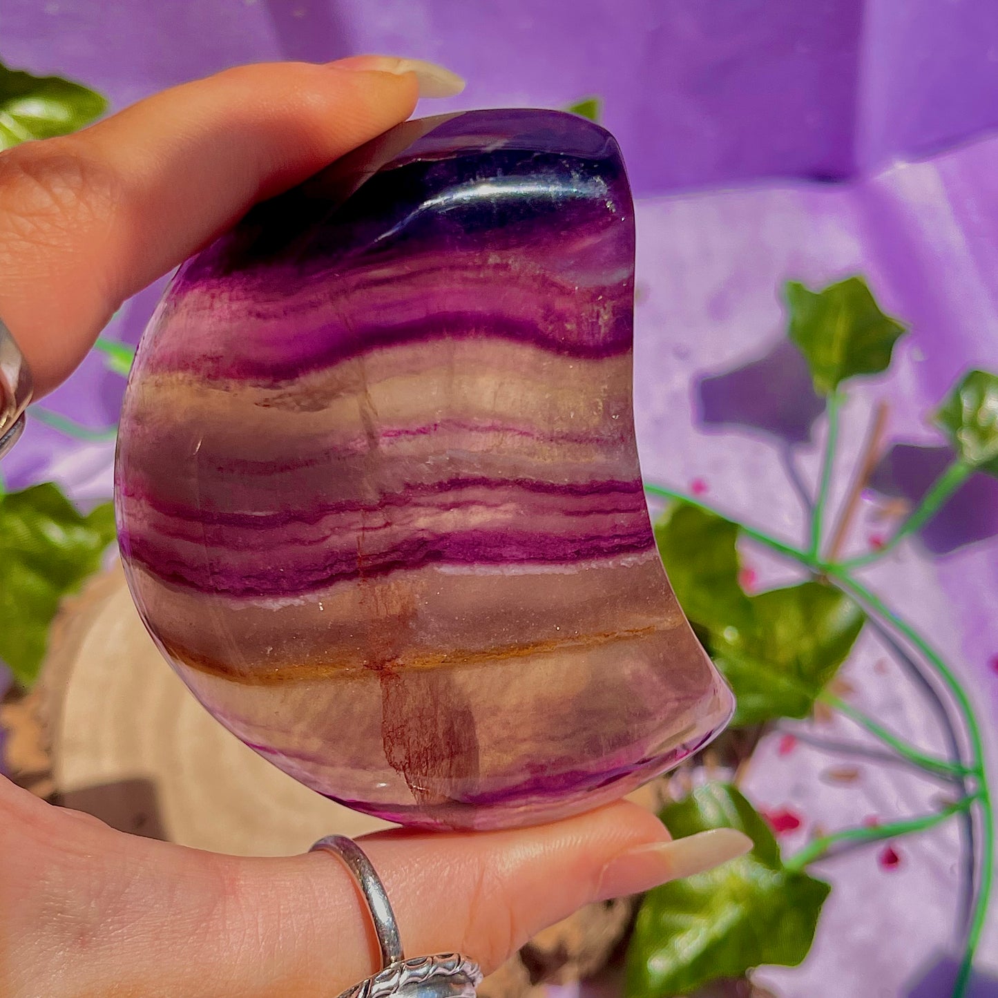 rainbow fluorite moon bowl A