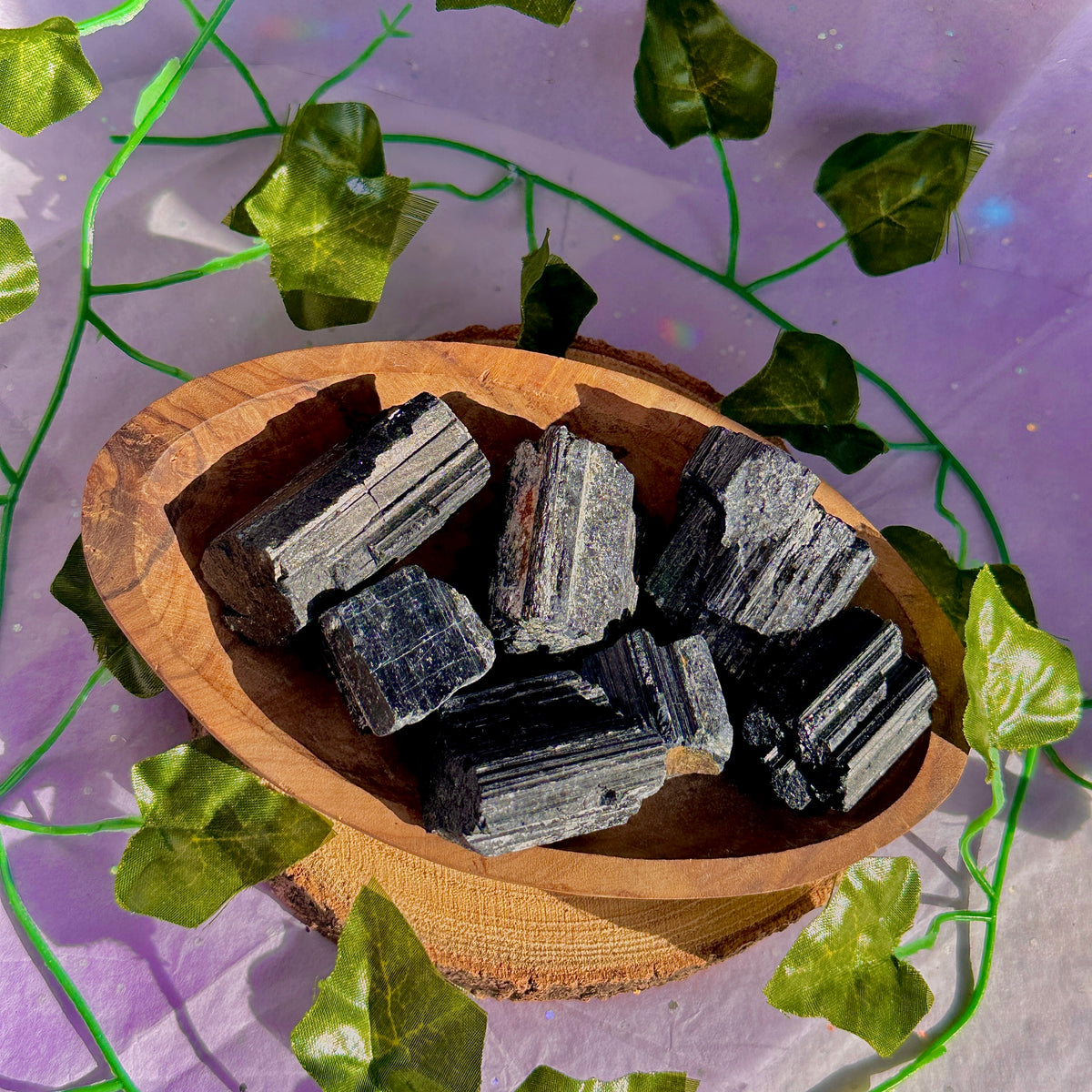 raw / rough black tourmaline ~ preloved