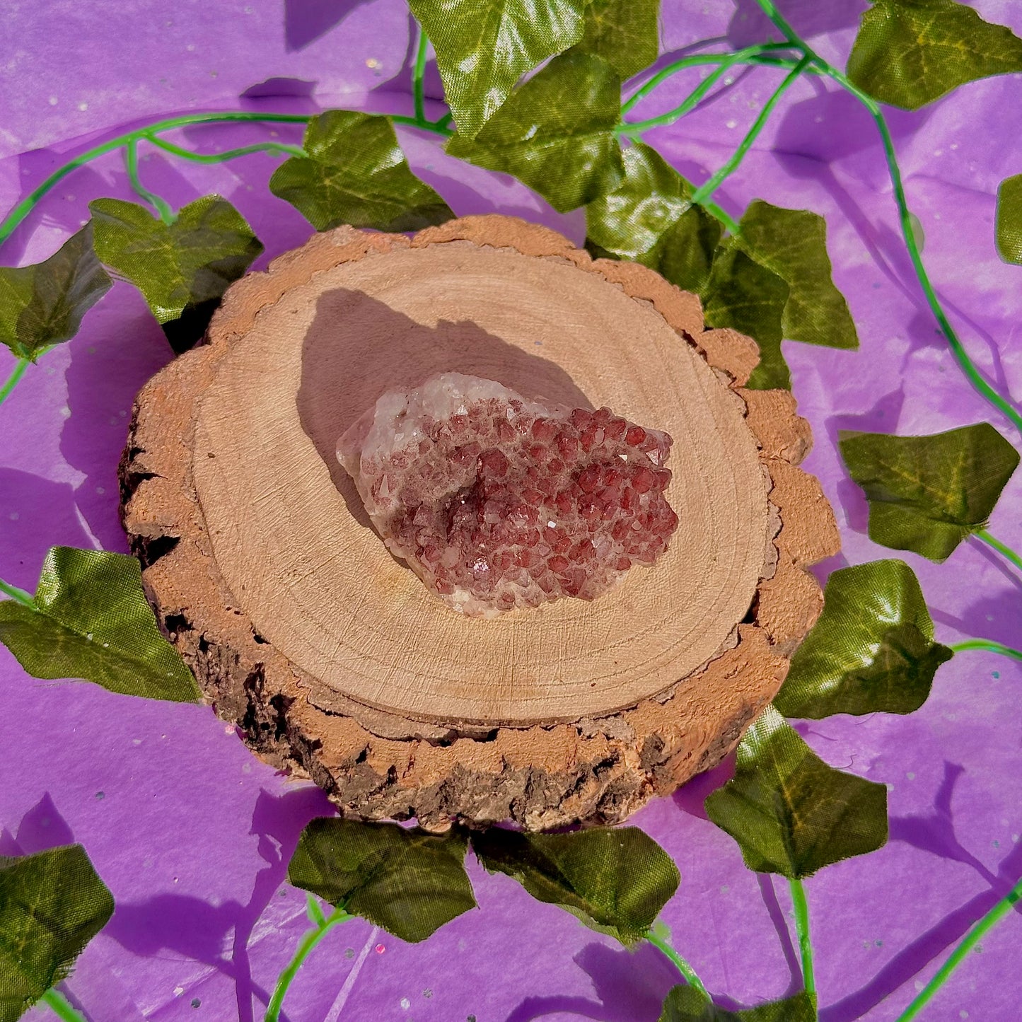 red hematoid quartz cluster