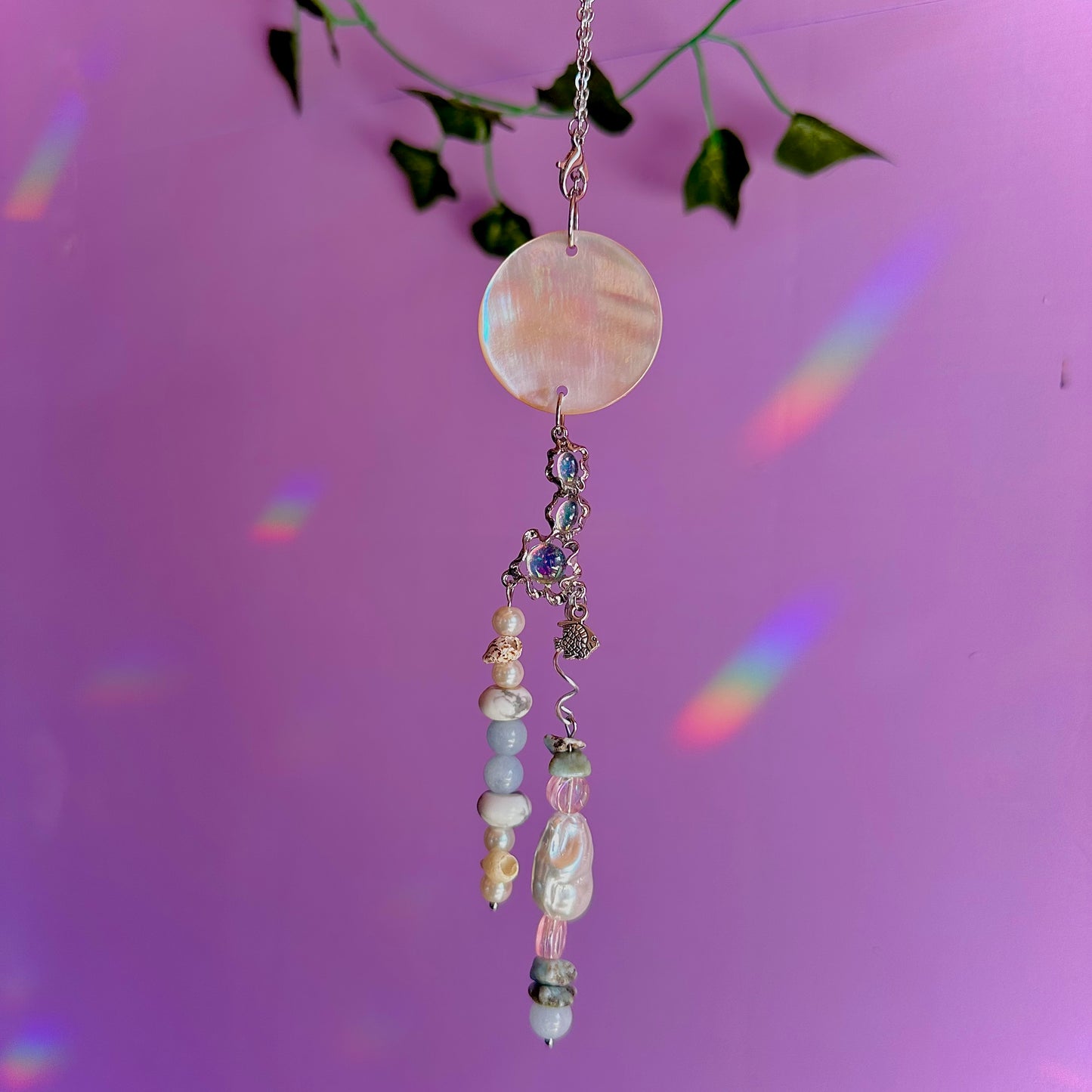 under the sea car charm ~ larimar, aquamarine, howlite