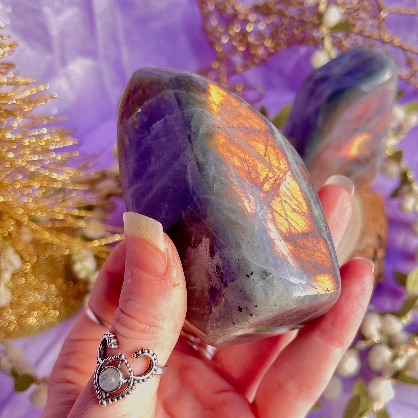 labradorite freeform sunset flash ~ intuitively chosen