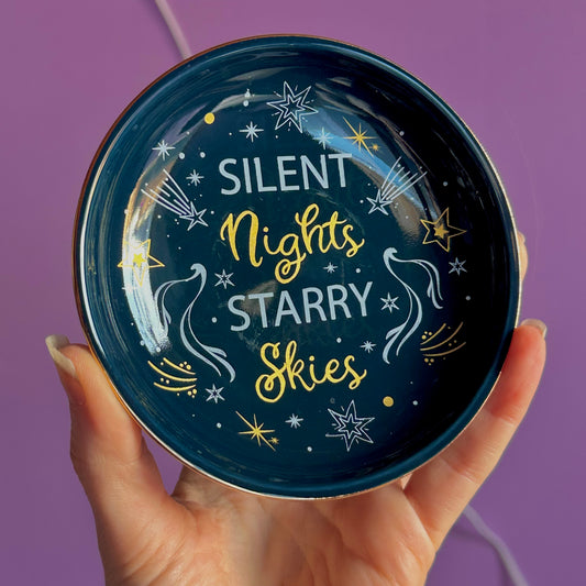 silent night starry skies trinket dish