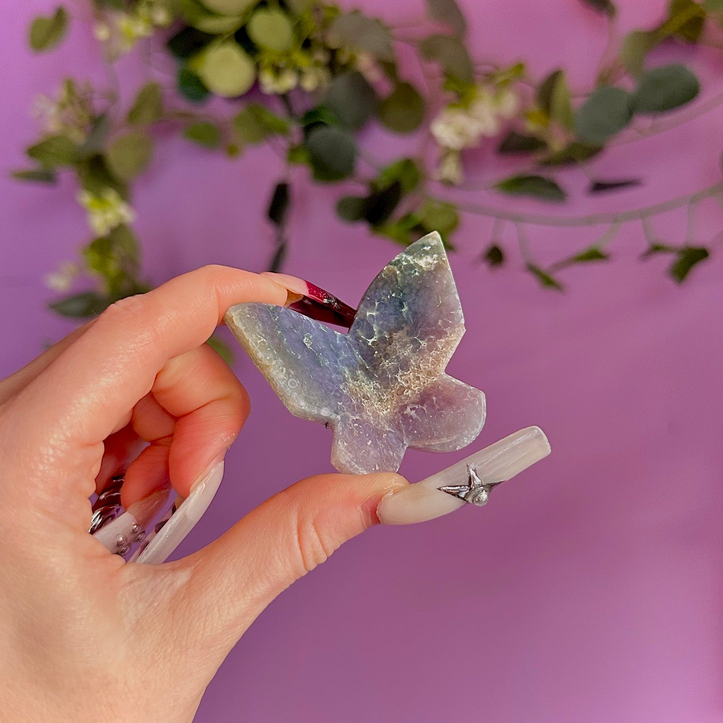 grape agate butterfly carving ~ intuitively chosen