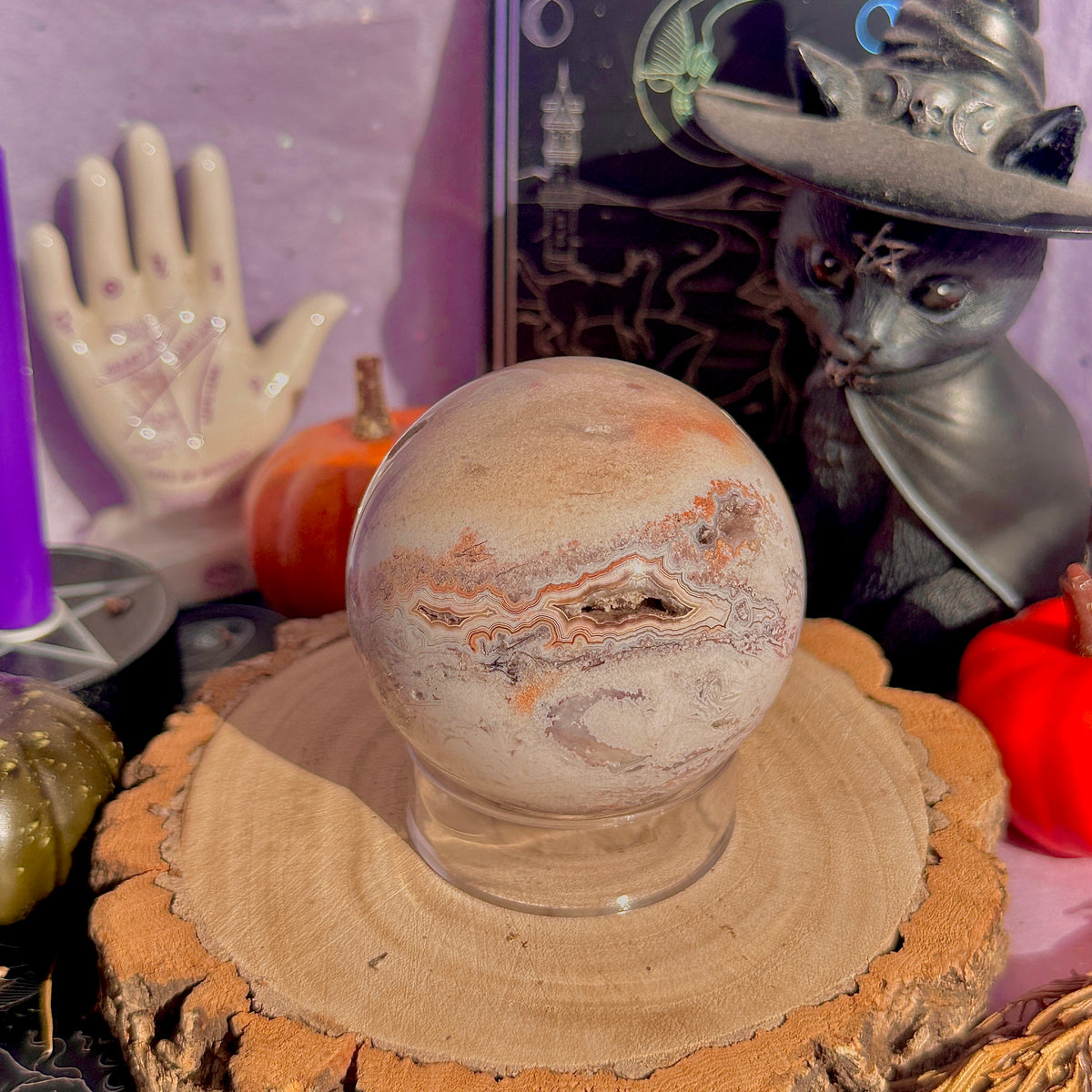 crazy lace agate sphere
