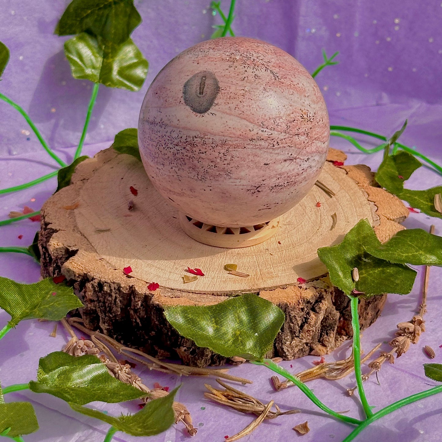 pink picture jasper sphere