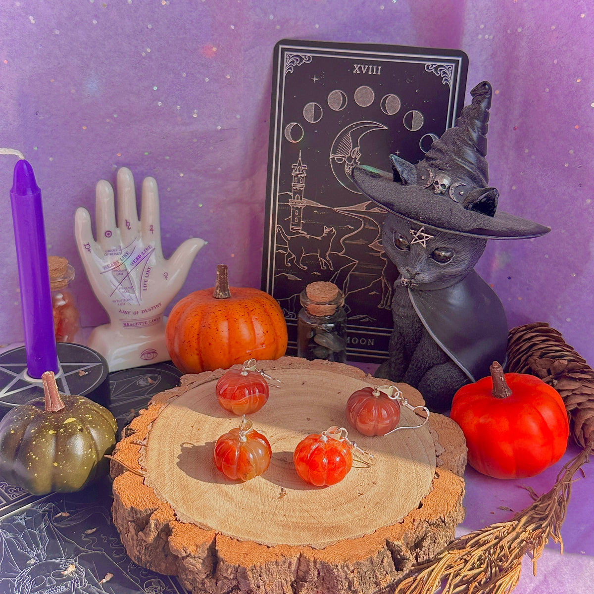 carnelian pumpkin earrings on 925 hooks ~ only 2!