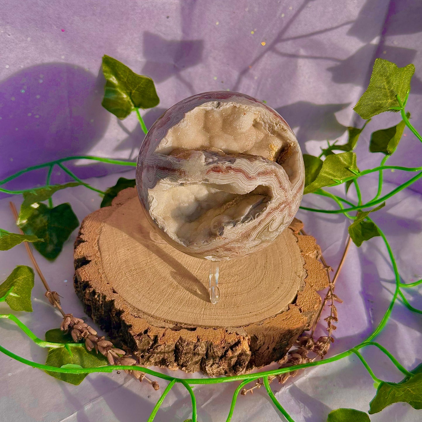 druzy crazy lace agate sphere ~ 546g