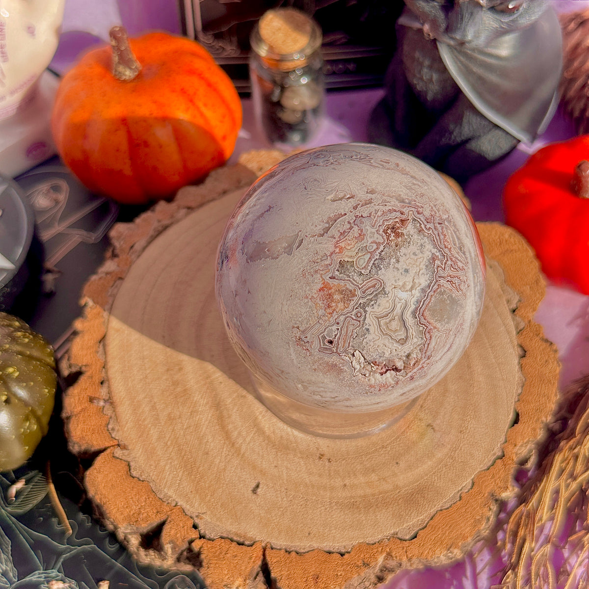 crazy lace agate sphere