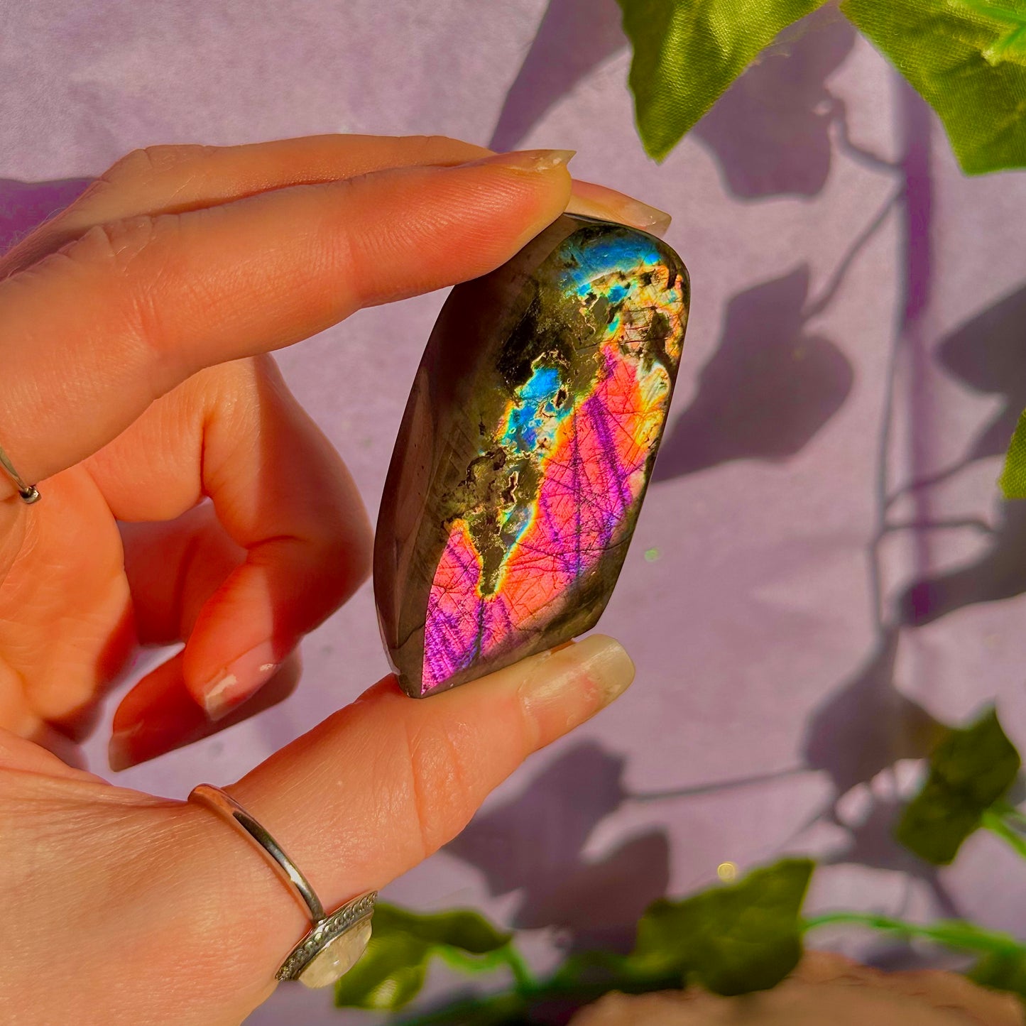 labradorite oil spill flash mini freeform ~ intuitively chosen