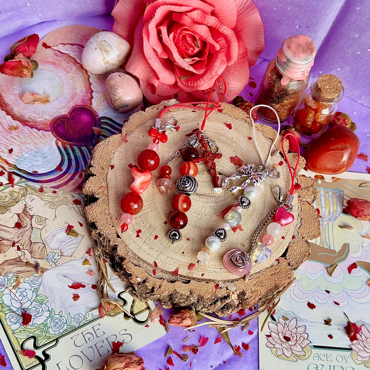 vintage love letter phone charms