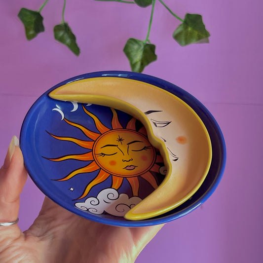 sun & moon celestial stacking trinket dish