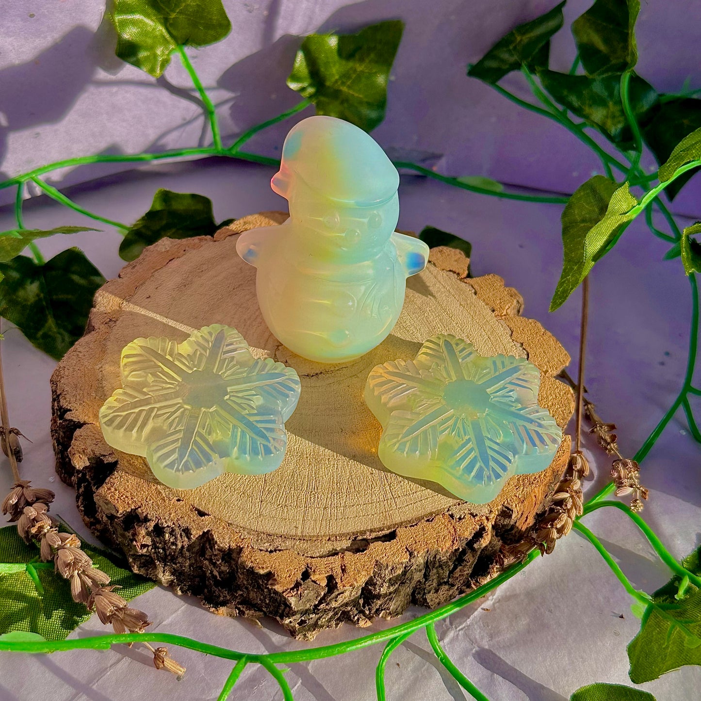 opalite snowman and snowflake carvings ~ choose your own