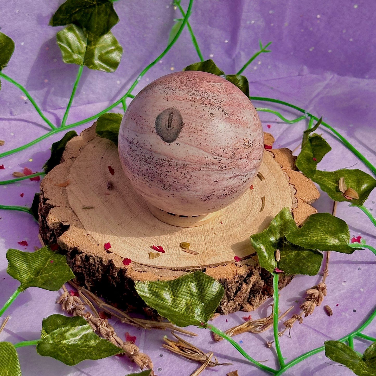 pink picture jasper sphere