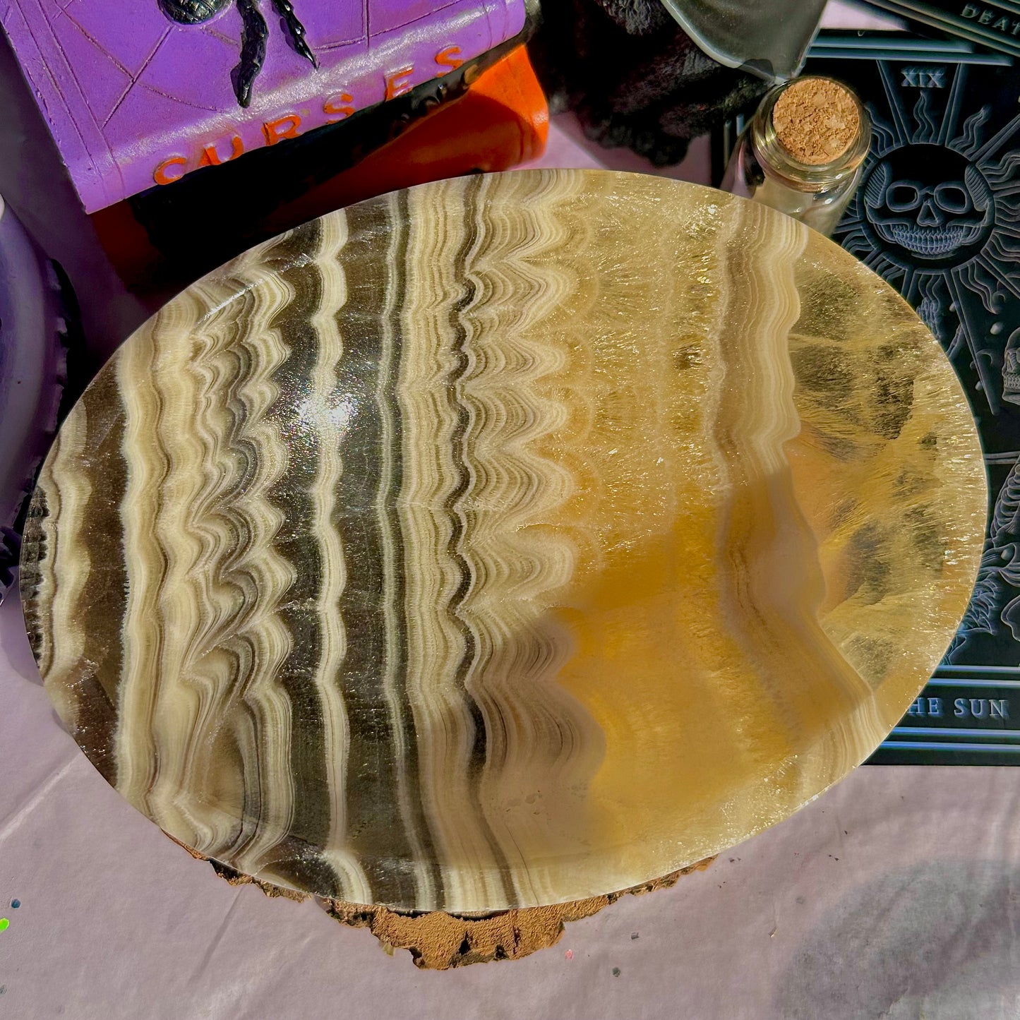 zebra calcite bowl