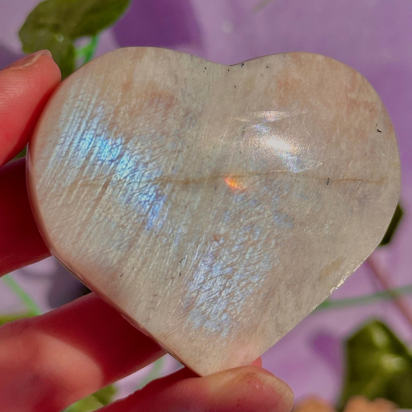 belomorite sunstone & moonstone heart carvings ~ intuitively chosen