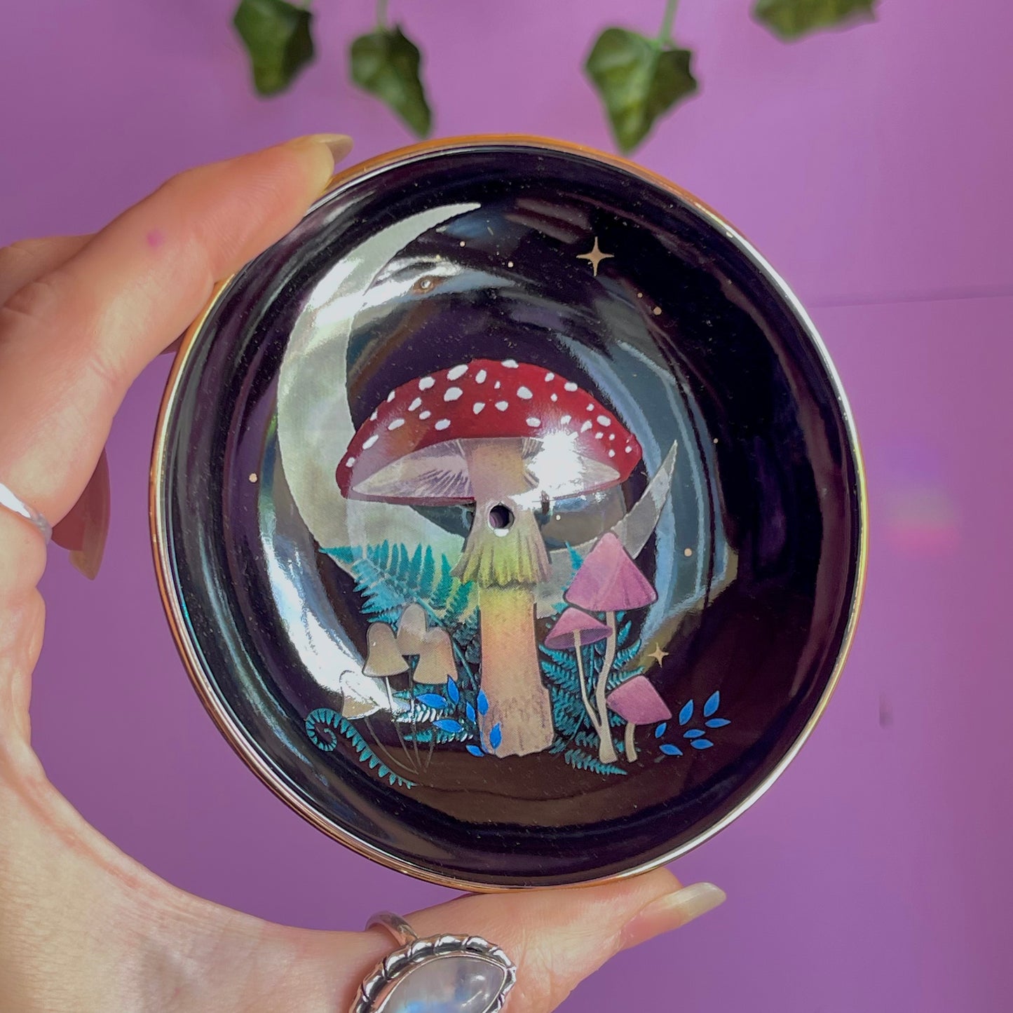 forest mushroom incense holder