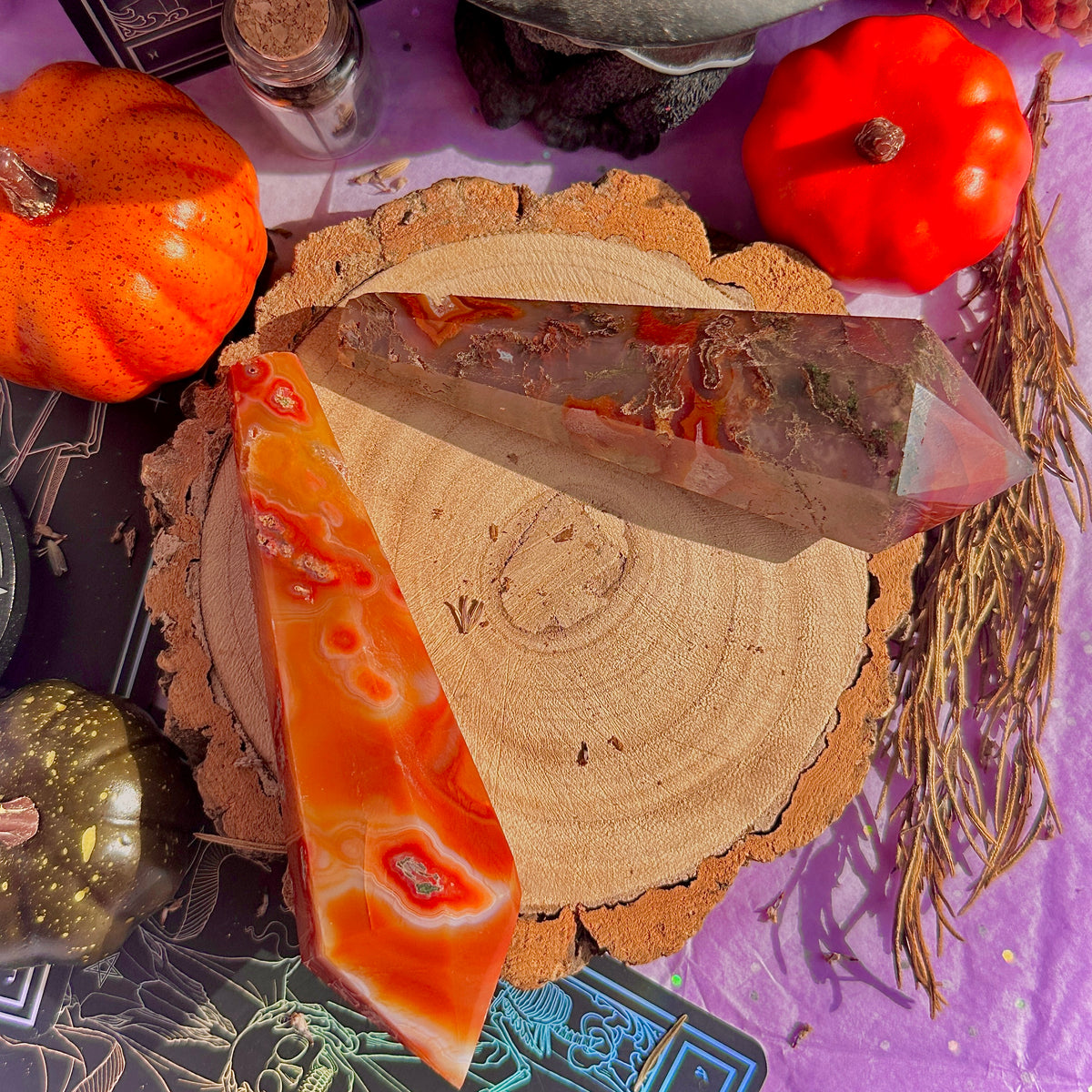 carnelian x moss agate generator wands ~ choose your own