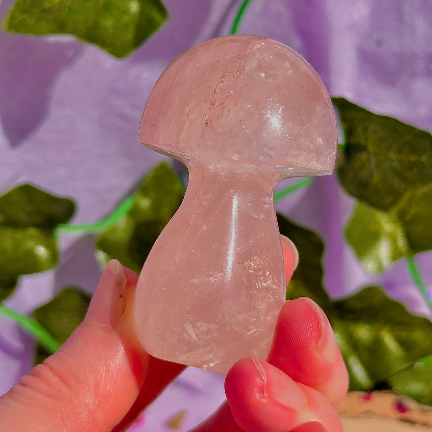 hematoid quartz mushroom carving