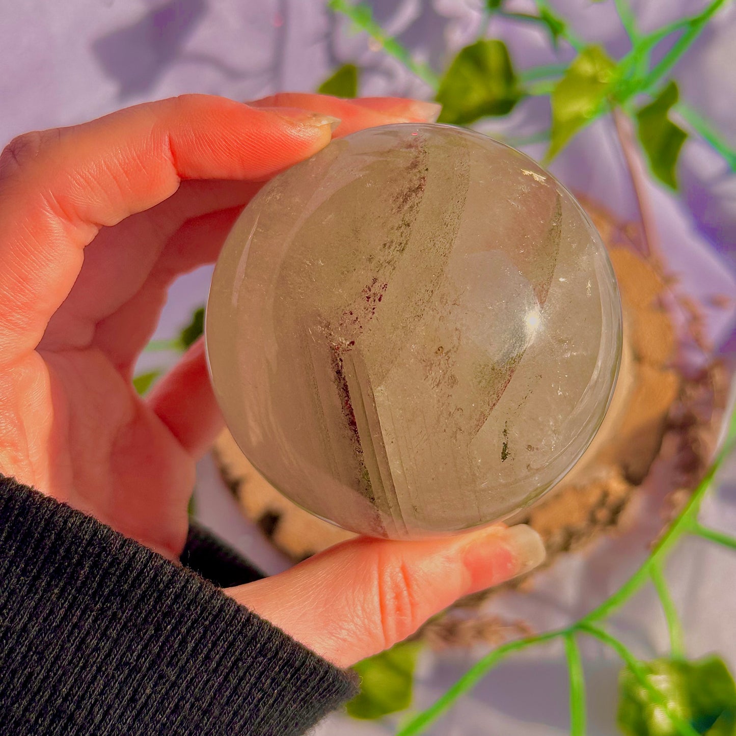 garden quartz sphere ~ 382g