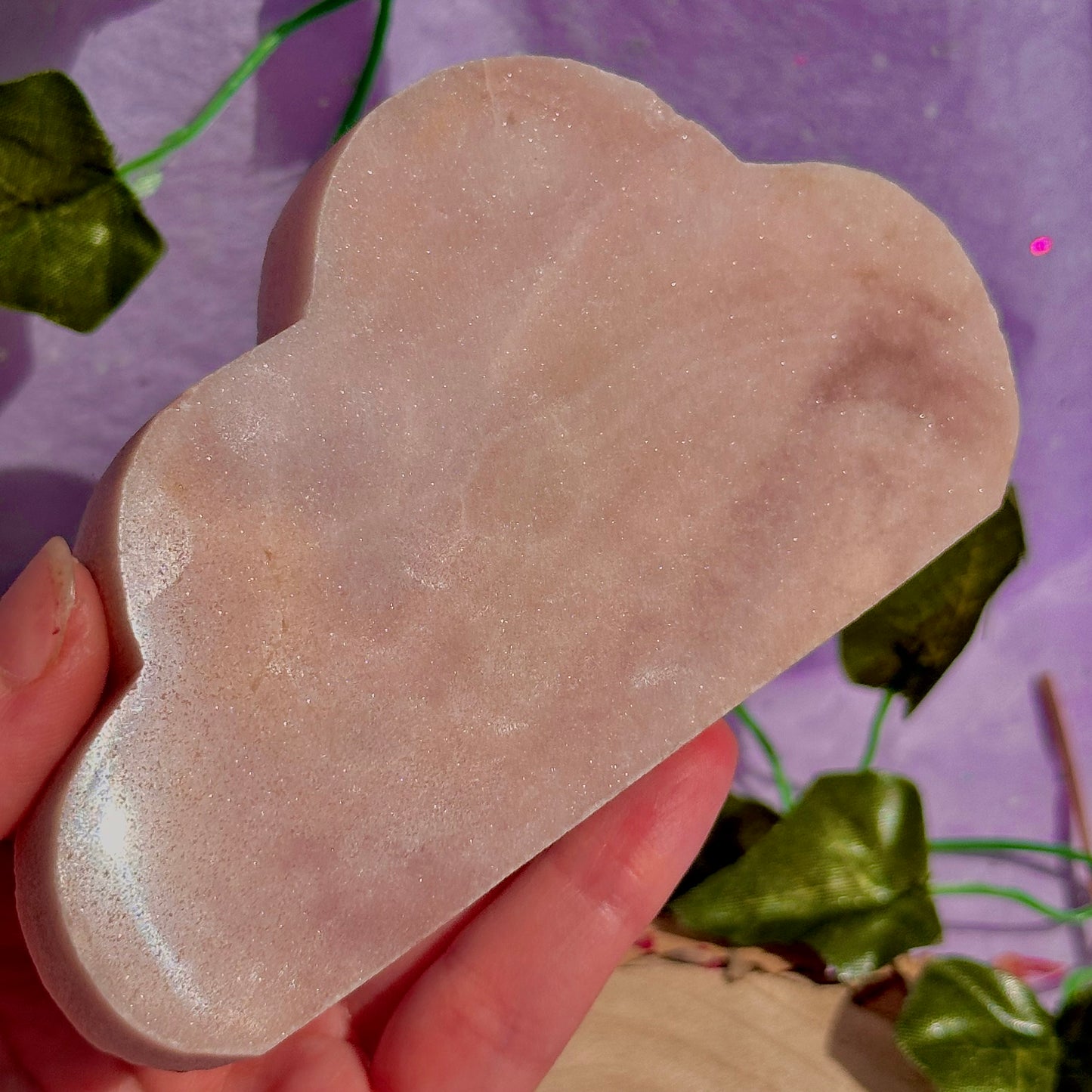 pink amethyst cloud carving