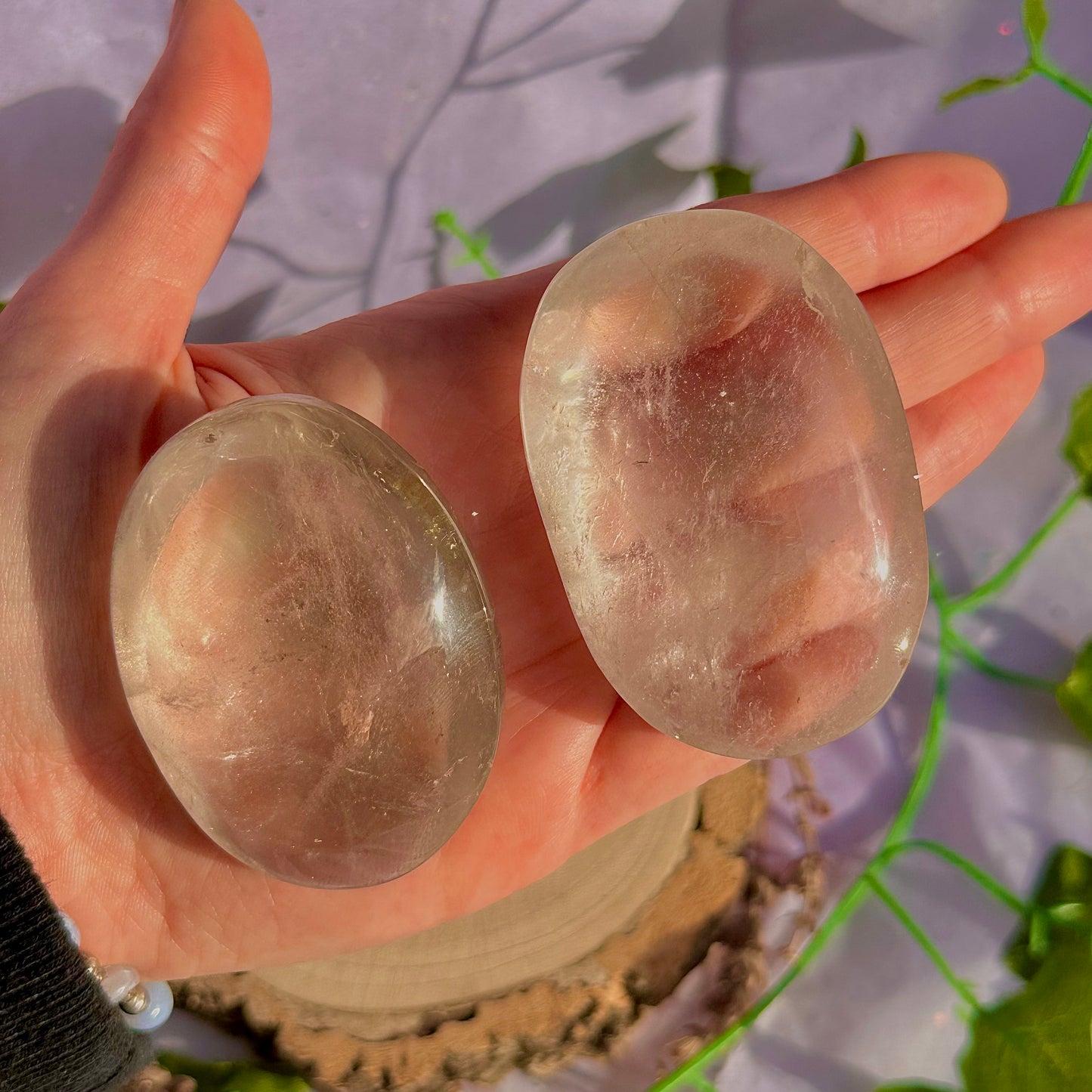 clear quartz palm stone ~ intuitively chosen