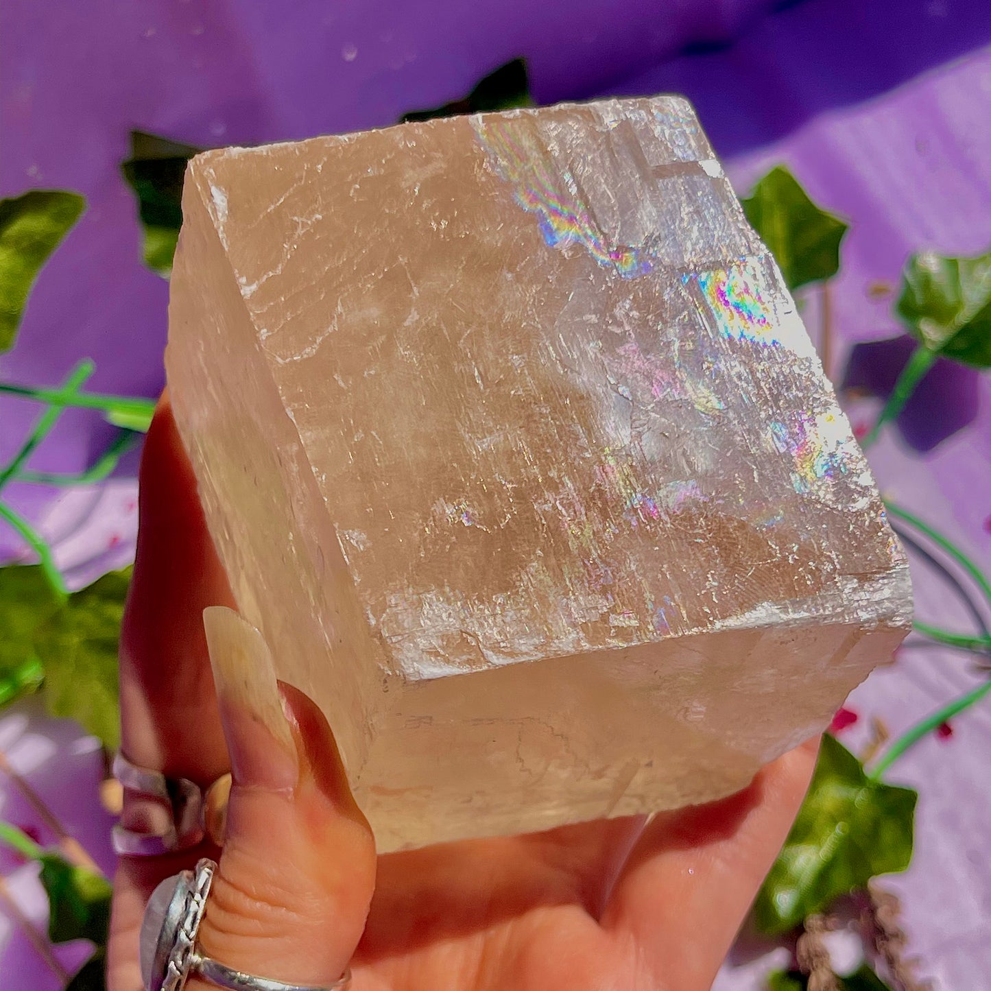 optical golden calcite natural rhododendron ~ xlarge