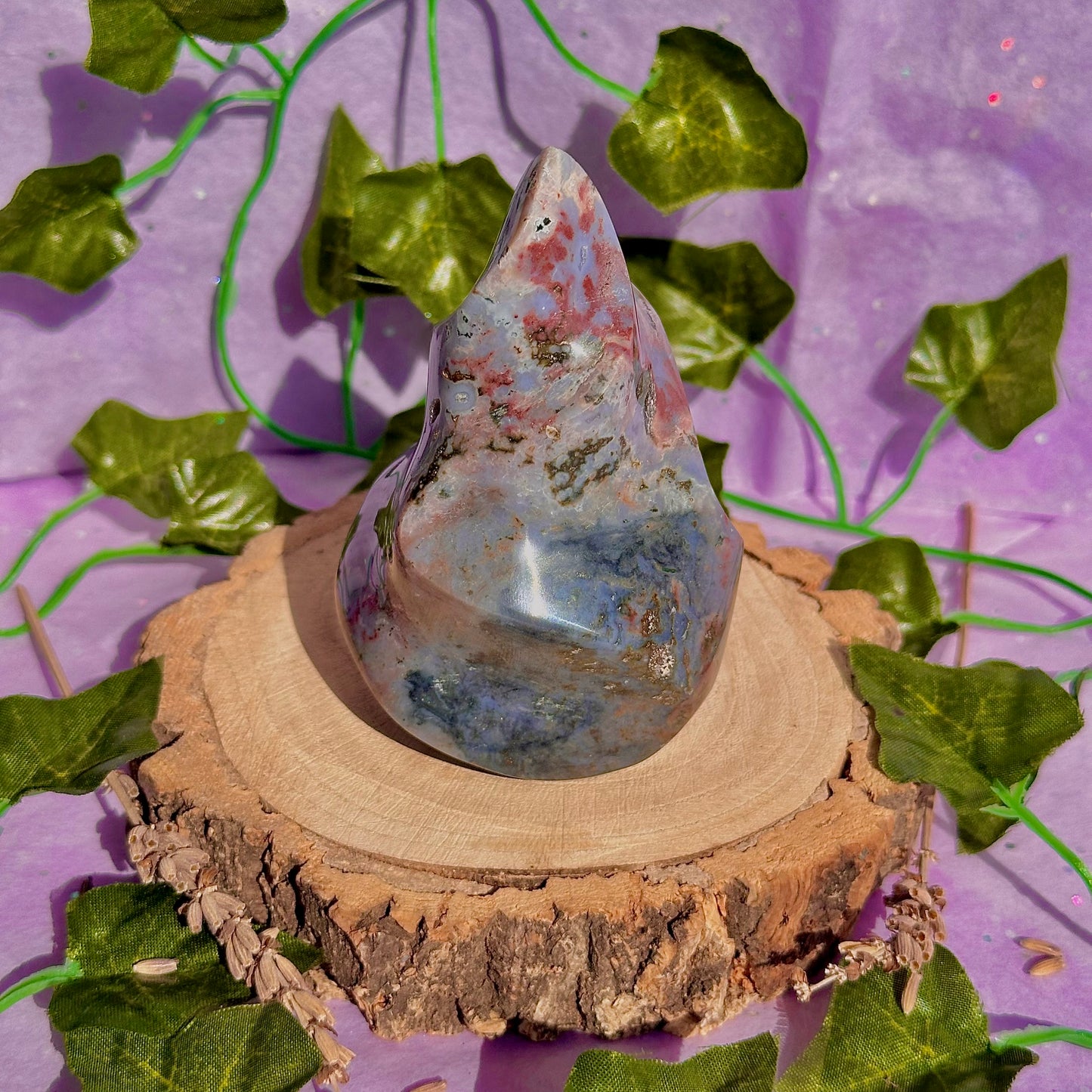 pastel sea jasper flame carving