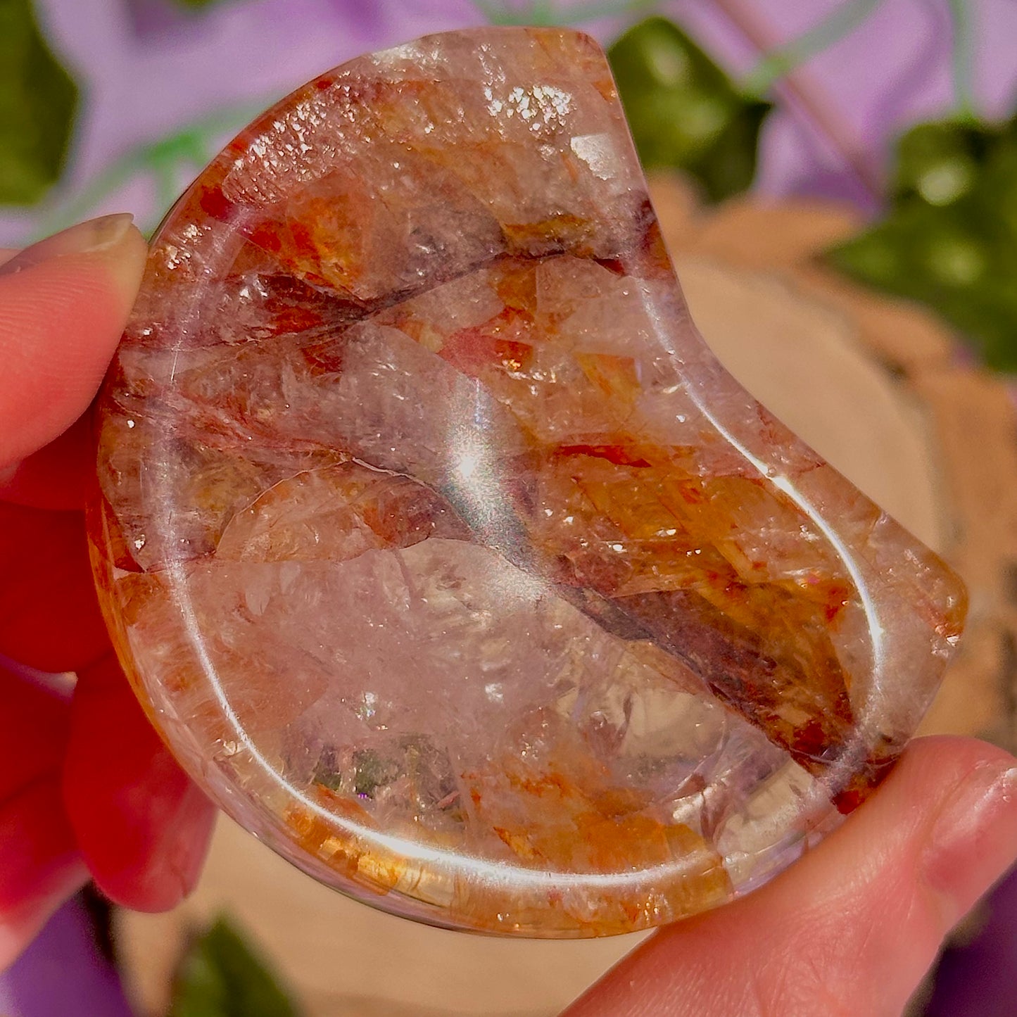 fire quartz moon bowl carving
