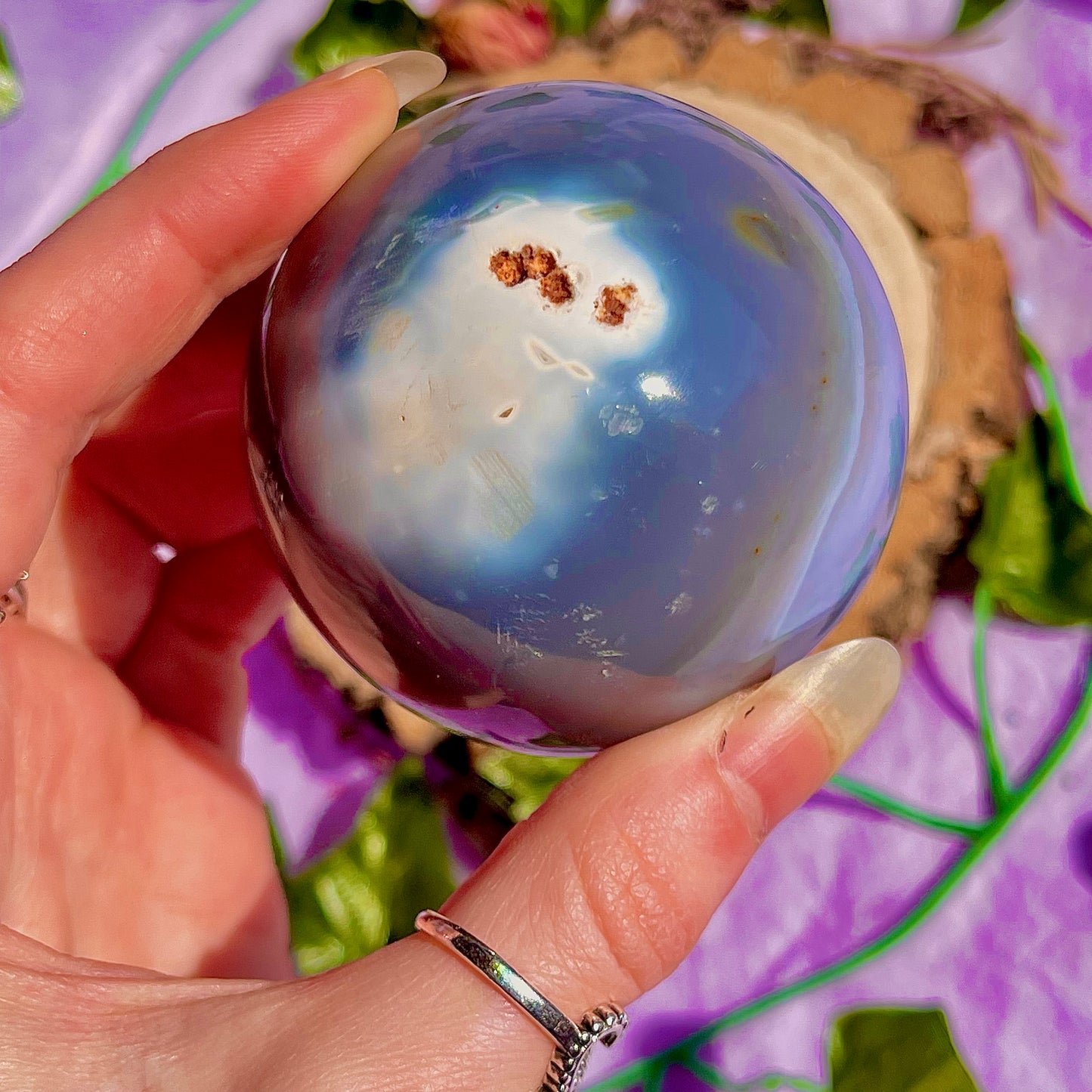 orca agate sphere