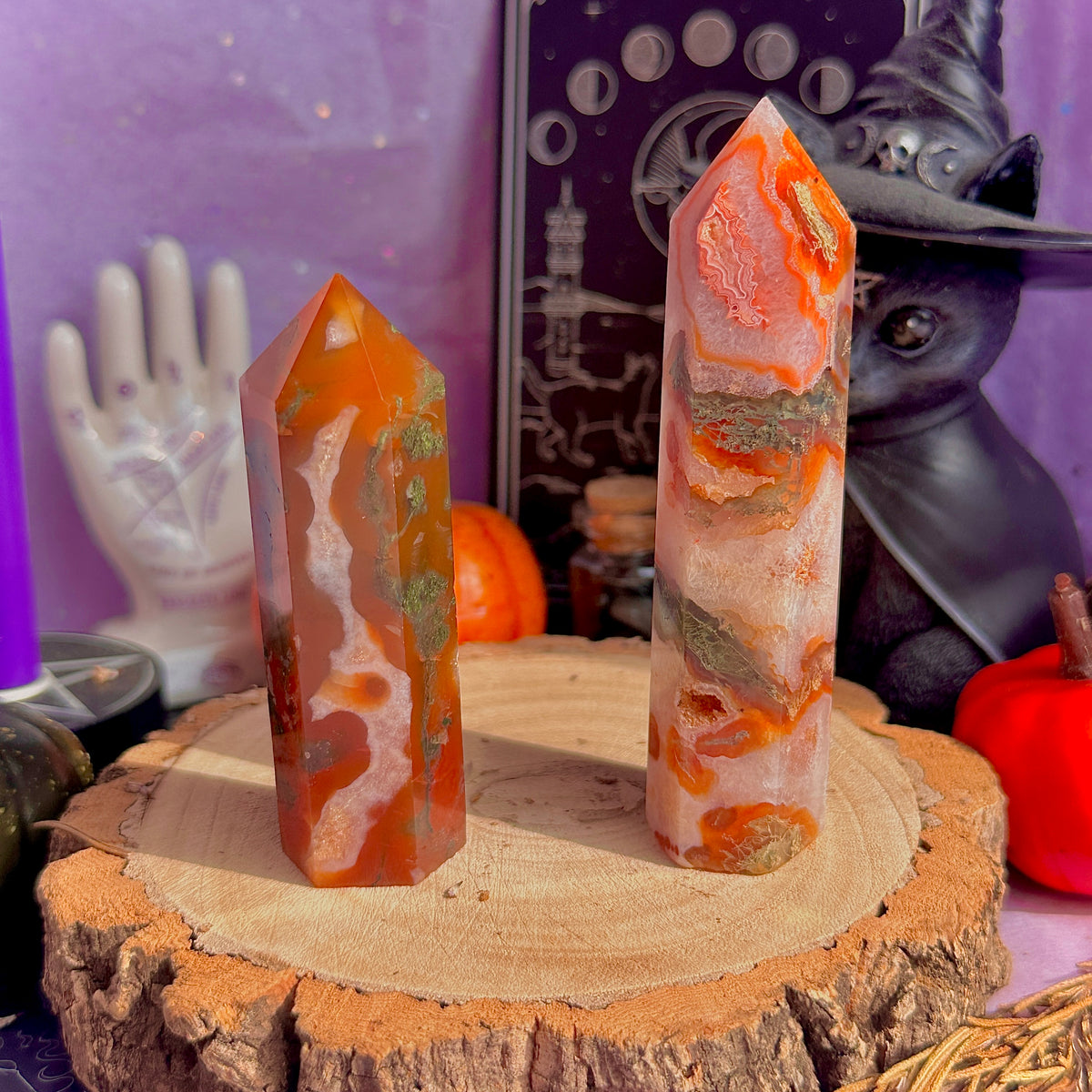carnelian x moss agate towers ~ choose your own