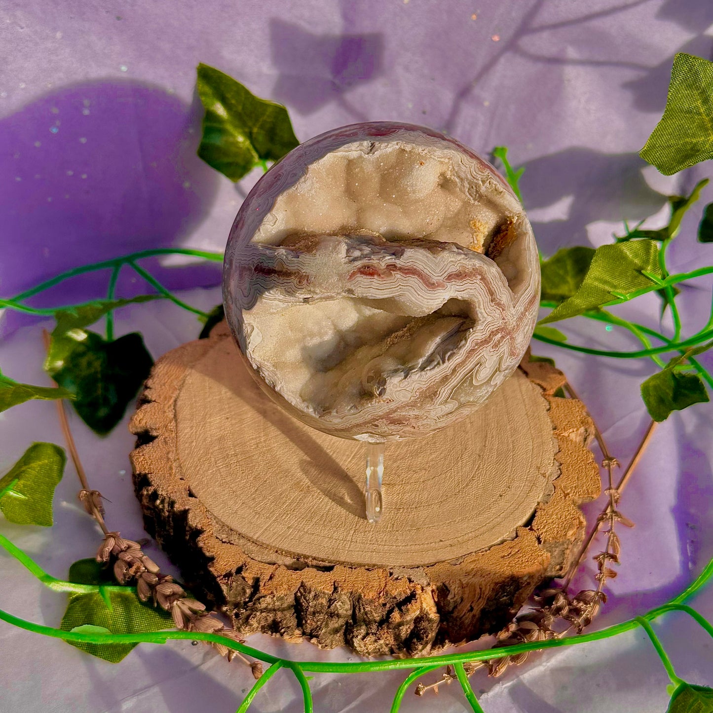 druzy crazy lace agate sphere ~ 546g