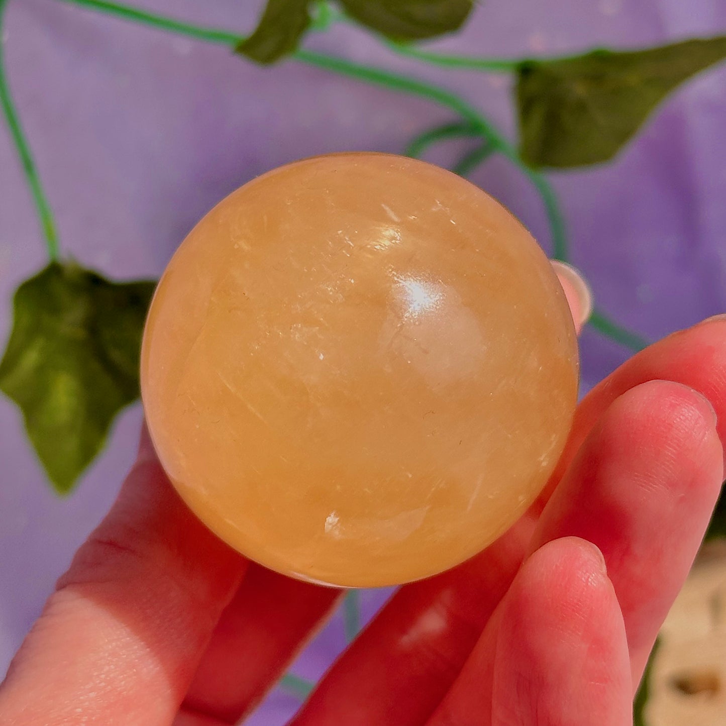 honey calcite sphere