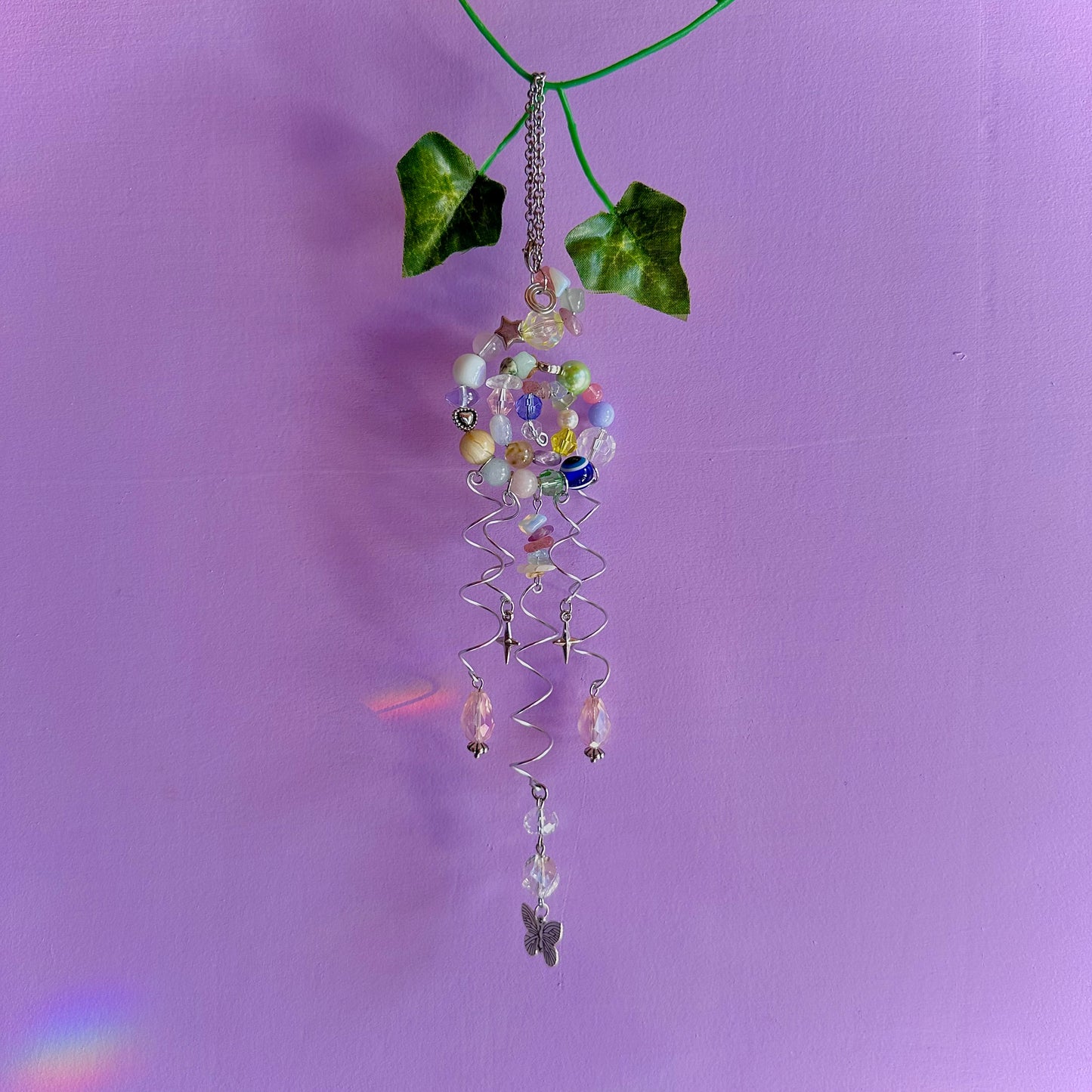 pastel jelly fish spiral suncatcher