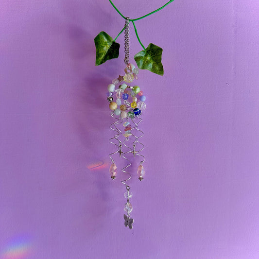 pastel jelly fish spiral suncatcher