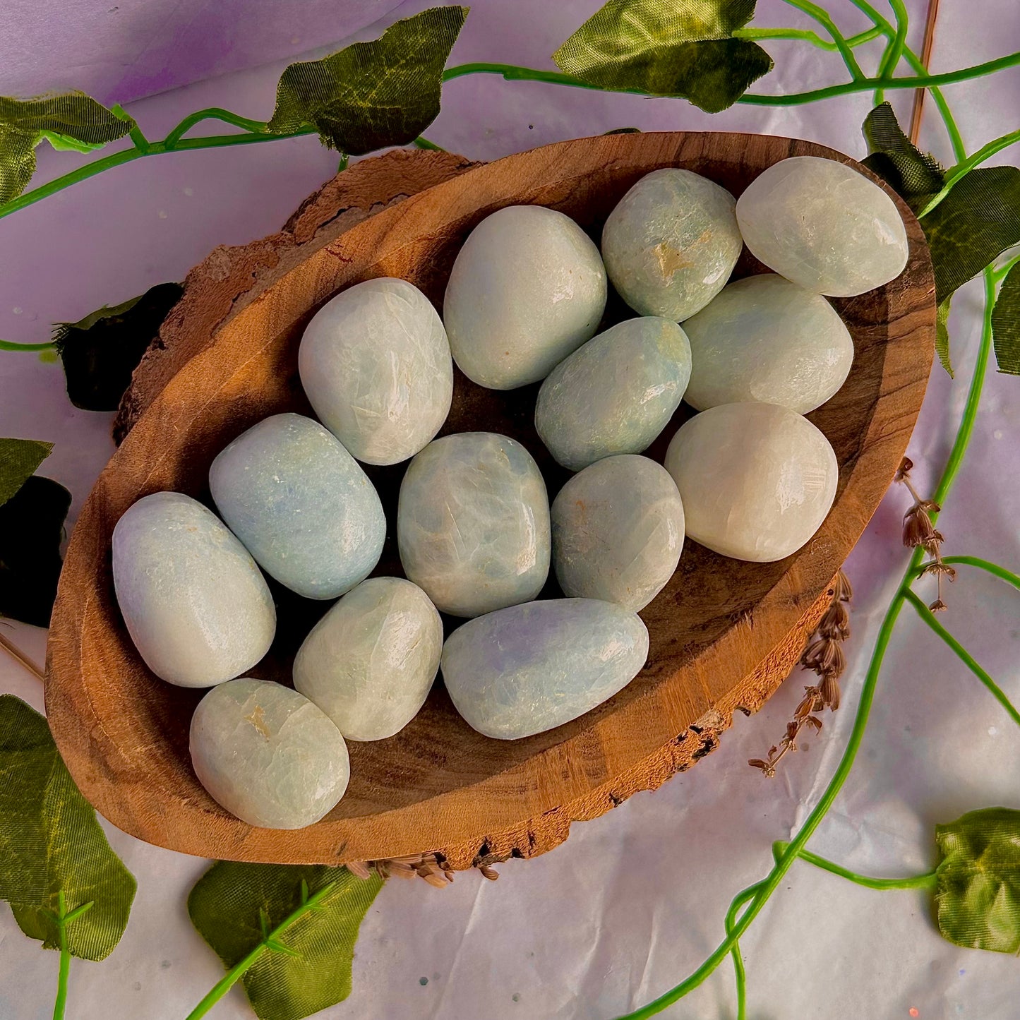 blue calcite tumbles