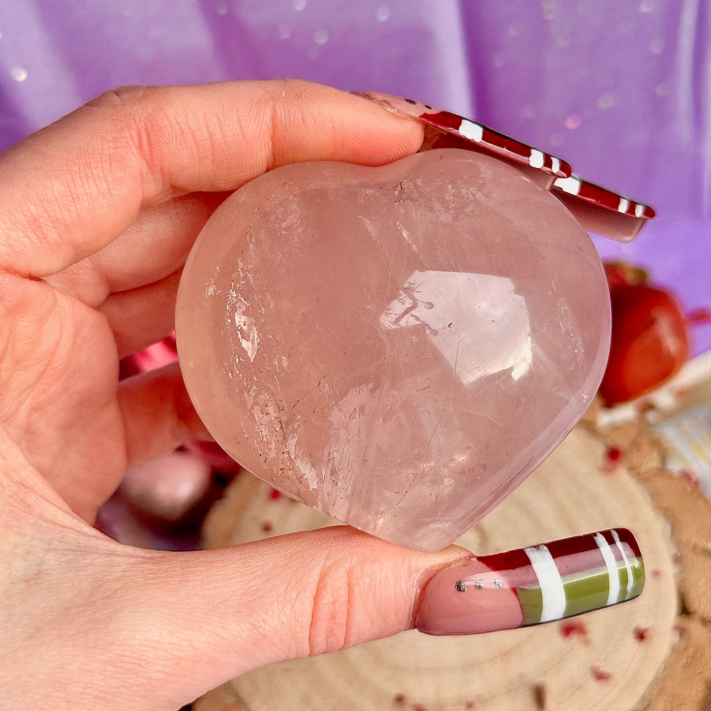 Cœurs en quartz rose starlight asterism ~ choisissez le vôtre
